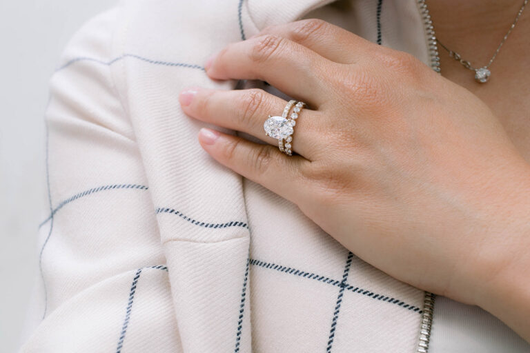lab created diamond engagement ring wedding set yellow gold